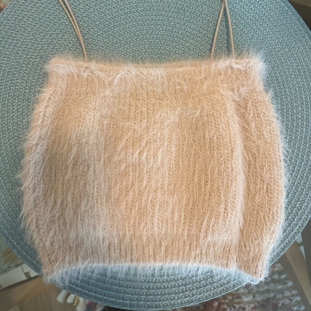 Zara fuzzy crop tank